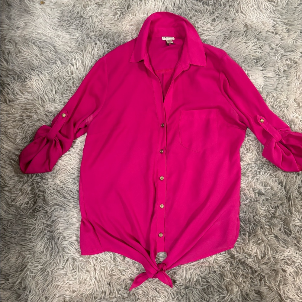 Dynamite Hot Pink Button-Down Shirt